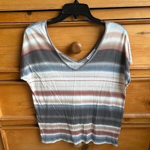 Michael Stars Multicolor Striped V-Neck Tee